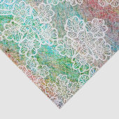 人魚の青緑のピンクのレースパターン 薄葉紙 (詳細)