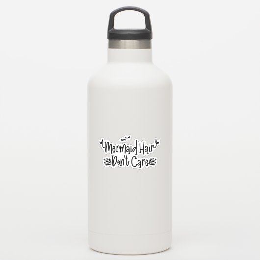 人魚の髪の水のボトルを飲おもしろいむ シール (ウォーターボトル)
