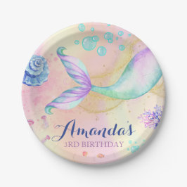 人魚の魔法の誕生日ザシー ペーパープレート