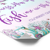 人魚の魚がいくつお魚のいるボウル 赤ちゃんのお祝い 誕生日 ポスター (角)