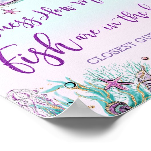 人魚の魚がいくつお魚ボウルベイビーシャワー誕生日 ポスター (角)