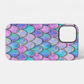 人魚の鱗の和風水彩パターン iPhoneケース (裏面横)