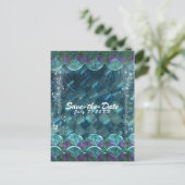 人魚の鱗の海中パーティー・セーブ・ザ・デート 案内ポストカード (スタンド正面)