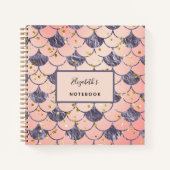 人魚の鱗 ピンク パープル ノートブック (正面)