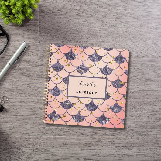 人魚の鱗 ピンク パープル ノートブック
