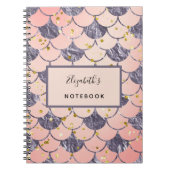 人魚の鱗 ピンク 桃 紫 ノートブック (正面)