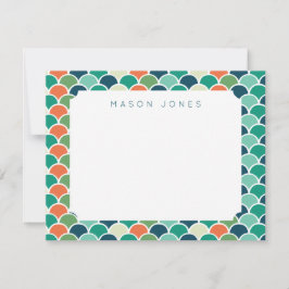 人魚の鱗 マルチカラー 子供用カスタマイズ ノートカード