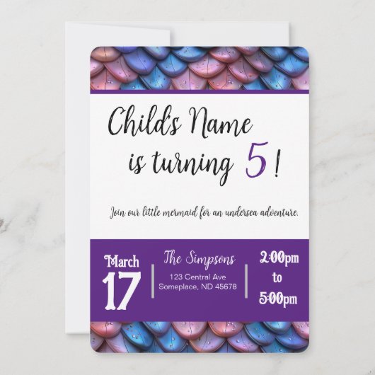 人魚の鱗 招待状 (裏面)