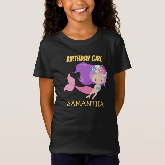 人魚の黄色い誕生日Tシャツ Tシャツ (正面)