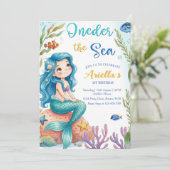 人魚の1歳の誕生日パーティー ワンダーの海の人魚 招待状 (スタンド正面)