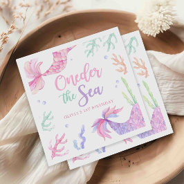 人魚の1歳の誕生日パーティー Oneder The Sea スタンダードカクテルナプキン