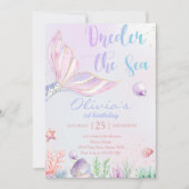 人魚の1歳の誕生日パーティー ONEder The Sea 人魚 招待状 (正面)