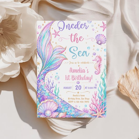 人魚の1歳の誕生日パーティー ONEder The Sea 人魚 招待状