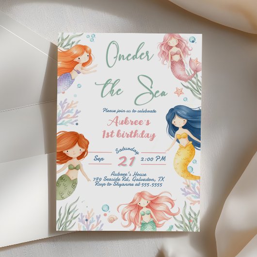 人魚の1歳の誕生日パーティー ONEder The Sea 人魚 招待状