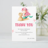 人魚の1歳の誕生日 サンキューカード (スタンド正面)