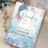 人魚の1歳の誕生日　海の下で1歳の誕生日 招待状