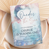 人魚の1歳の誕生日　海の下で1歳の誕生日 招待状