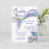 人魚の1歳誕生日パーティー ワンダー・ザ・シー 招待状 (スタンド正面)