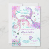 人魚の2歳誕生日パーティー招待状 招待状 (正面)