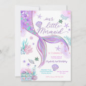 人魚の2歳誕生日パーティー招待状 招待状 (正面)