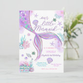 人魚の2歳誕生日パーティー招待状 招待状 (スタンド正面)