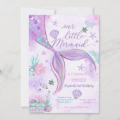 人魚の2歳誕生日招待状 招待状 (正面)