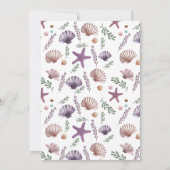 人魚の2歳誕生日 海 パープル 招待状 (裏面)