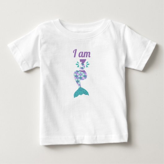 人魚の3歳の誕生日 ベビーTシャツ (正面)