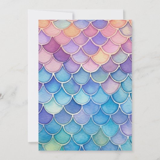 人魚の3歳誕生日パーティー招待状 招待状 (裏面)