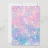 人魚の4歳誕生日パーティー ピンクの海の下 招待状 (裏面)