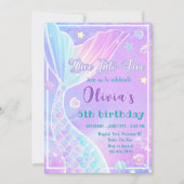 人魚の5歳誕生日パーティーにダイブ 招待状 (正面)