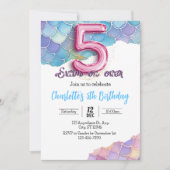 人魚の5歳誕生日パーティー招待状 招待状 (正面)
