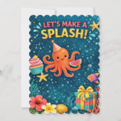 人魚の5歳誕生日パーティー招待状 招待状 (裏面)