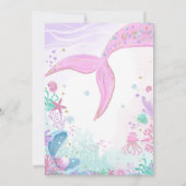 人魚の6歳誕生日パーティー招待状 招待状 (裏面)