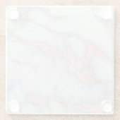 人魚のRosegoldのグリッターの大理石 ガラスコースター (裏面)