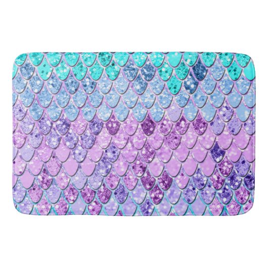 人魚はかりで測のひいさま、ユニコーン·ガールズ·グリッター#9 バスマット (正面)