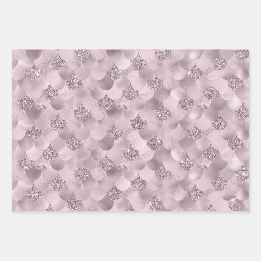 人魚はかりで測 |パステルフェミニンズピンクブルーグリーン ラッピングペーパーシート (正面)