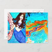 人魚はがき2枚 ポストカード (正面/裏面)