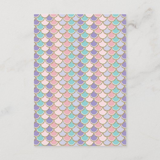 人魚はブックカードの海のビーチの女の赤ちゃんを連れて来ます エンクロージャーカード (裏面)