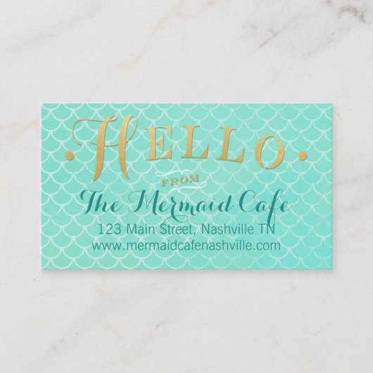 人魚は名刺をはかりで測ました 名刺 (正面)