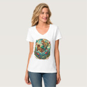 人魚は岩の上に置かれて宝を開いた Tシャツ (正面フル)