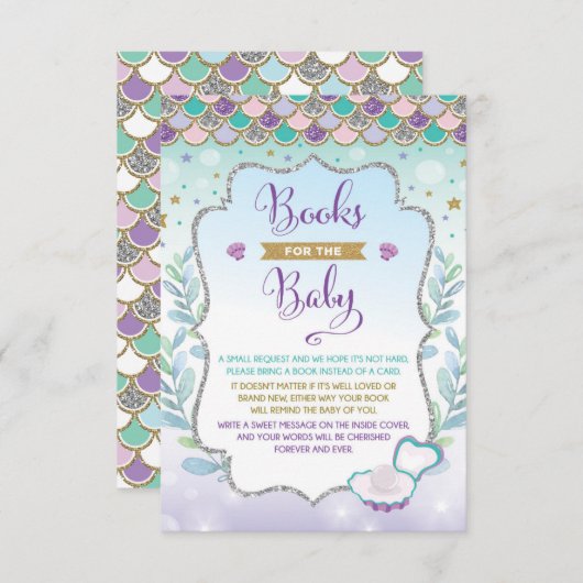 人魚は海の女の赤ちゃんの下でブックカードを持って来ます エンクロージャーカード (正面/裏面)