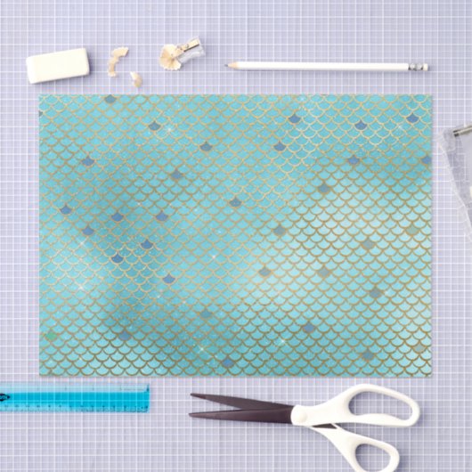 人魚は誕生会の水の金ゴールドをはかりで測ました 薄葉紙 (クラフト)