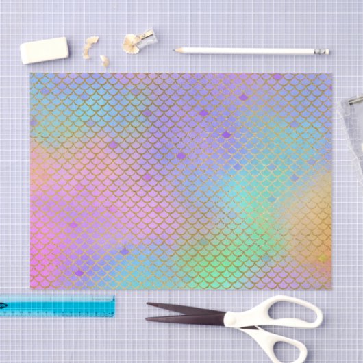 人魚は誕生会の金ゴールドのパステルをはかりで測ました 薄葉紙 (クラフト)