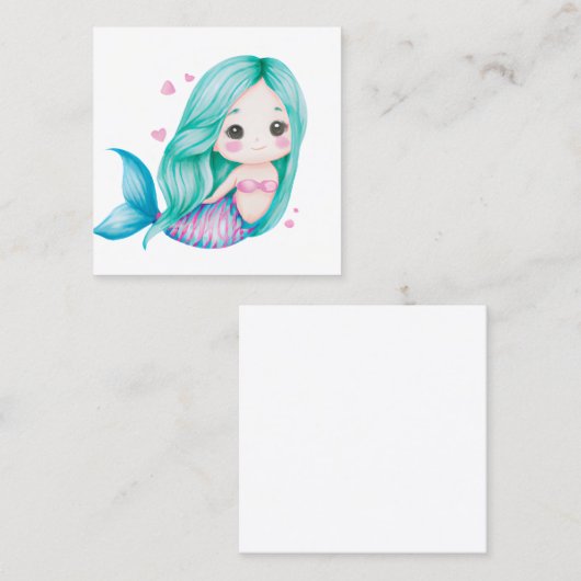 人魚は、キャップを持つ伝説の海の生き物である スクエア名刺 (正面/裏面)