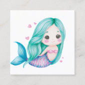 人魚は、キャップを持つ伝説の海の生き物である スクエア名刺 (正面)