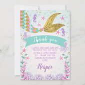 人魚または海の下の誕生日サンキューカード 招待状 (正面)