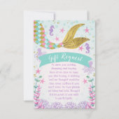 人魚または海の誕生日囲いカードの下 招待状 (正面)