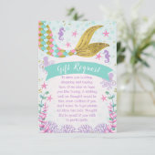 人魚または海の誕生日囲いカードの下 招待状 (スタンド正面)