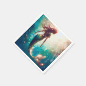 人魚をテーマにしたパーティーのカスタムナプキン スタンダードカクテルナプキン (角)